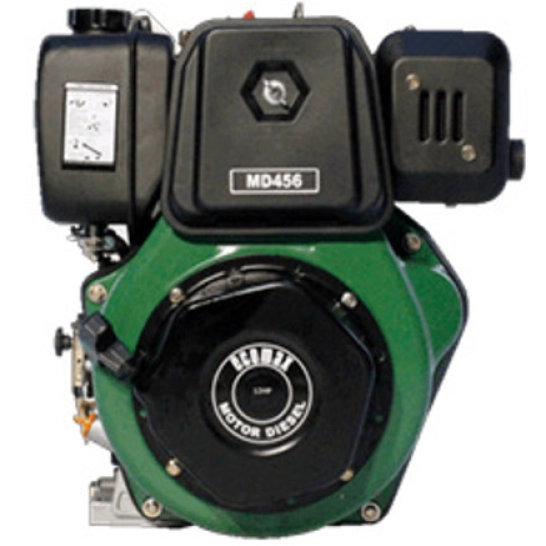 Motor estacionario diésel Ecomax MD456 de 12 caballos de fuerza color verde y negro