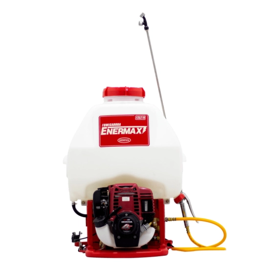 Fumigadora de espalda Enermax F2525H con motor Honda GX25 y tanque de 25 litros para uso agrícola