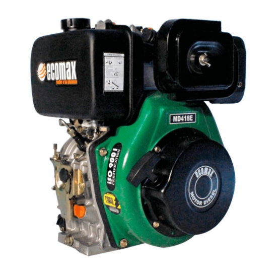 Motores Diésel MD418 de 10 HP, 3600 RPM y 418cc, con opciones de arranque manual y eléctrico para uso industrial en Panamá.